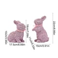 thumbnail image 2 of Resin Rabbit Figurine Set Floral Decor Easter Gift Home Decor Sculpture Two Rabbits Playing Ornament For Valentine's Day Tabletop Decor, 2 of 6