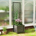 thumbnail image 2 of Outsunny Jardinière en Métal, Jardinière Galvanisée avec Treillis, Trous de Drainage, 2 of 9