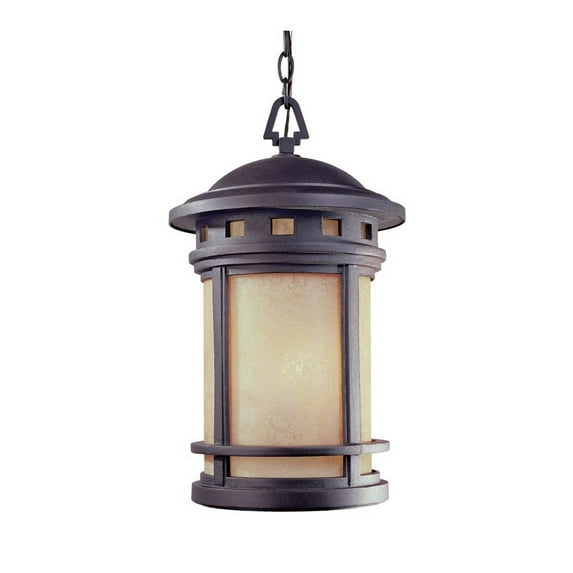 Designers Fountain 2394-AM-MP Sedona - 19 Three Light Outdoor Wall Lantern Mediterranean Patina Finish with Amber Glass