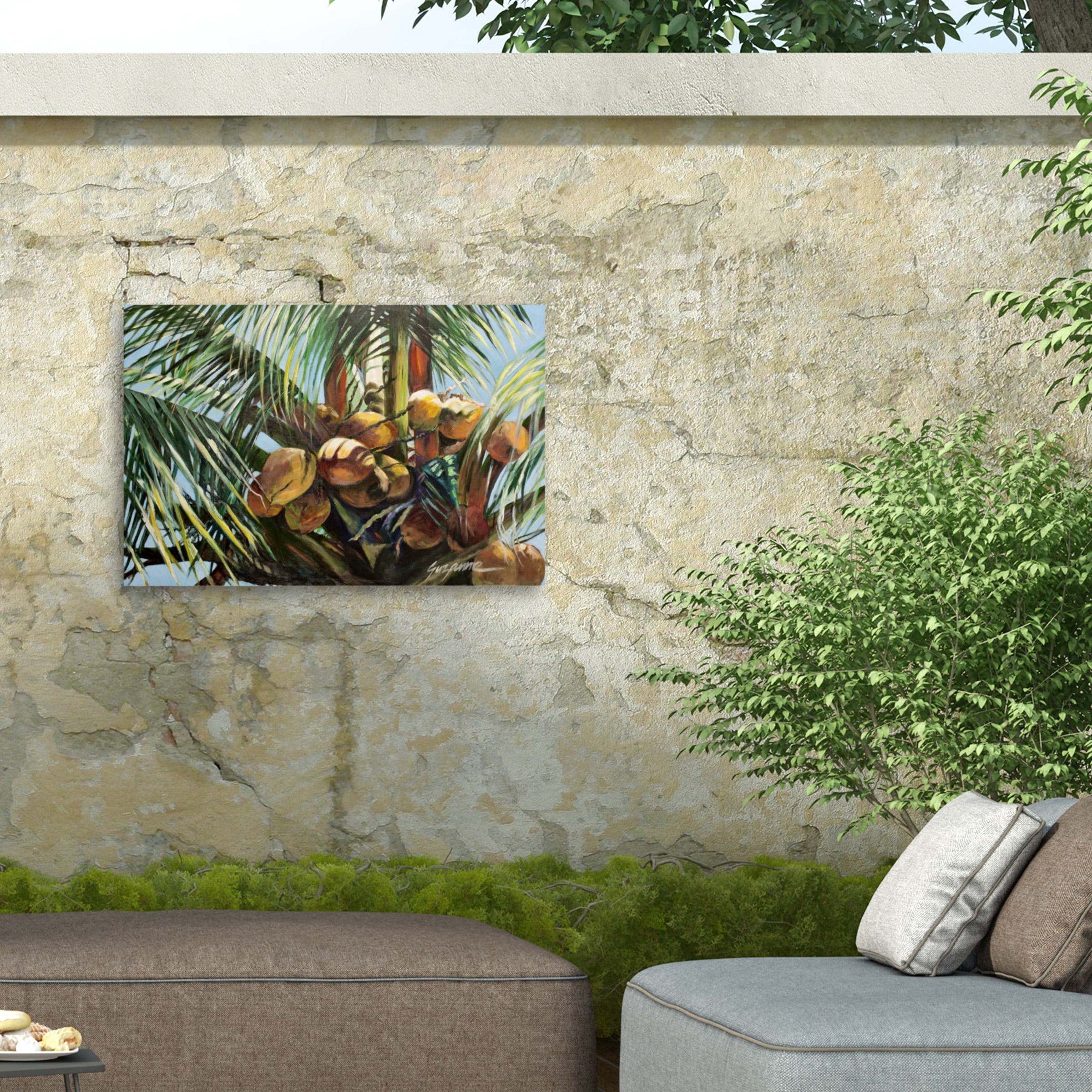 Suzanne Wilkins 'Los Cocos' Outdoor Canvas 16x18