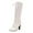 White, variant on Woman Boots Kitten Heel Square Toe Knee High Booties Fashion Casual Warm Comfortable Fall Winter Shoes for Women Black 9