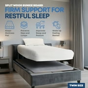 Continental Sleep, Premium 38mm Split Wood Bunkie Board Twin Size Bed - 2-Piece Under Mattress Support Board, Fully Assembled, Fabric Ventilation Cover - Replaces Wooden Slats or Box Spring for Bed