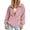 Pink, variant on Horkkom Zip Up Jackets for Women Long Sleeve Solid Color Corduroy Jacket Casual Loose Collared Jacket with Pockets L