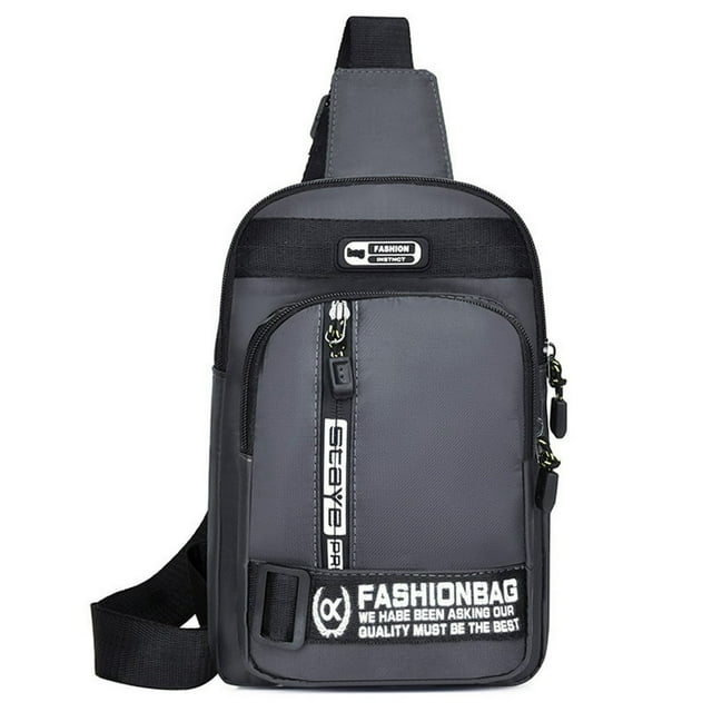 Sac de Poitrine pour Hommes Sacs Bandoulière Réglables pour Randonnée Alpinisme (Noir)