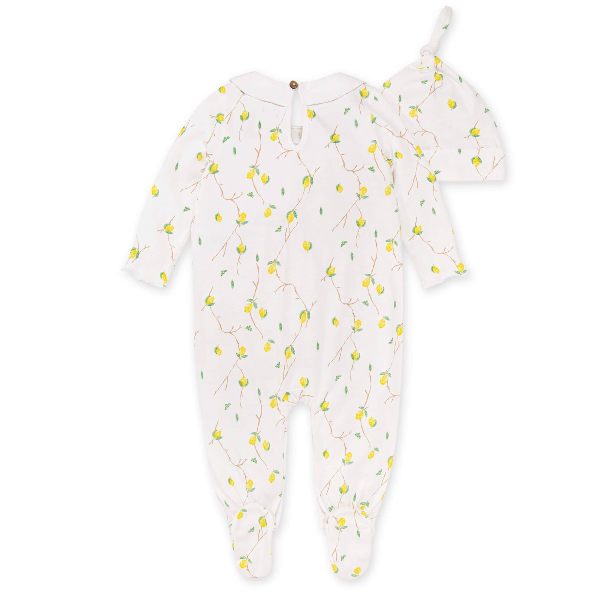 Burt's Bees Baby Organic Cotton Baby Girl Jumpsuit & Knot Top Hat Set, Sizes Newborn-6/9 Months