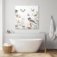 thumbnail image 3 of Butterfly Flower Wall Art Painting on Canvas, Cotton Rustic Watercolor Leaf Floral Canvas Art Home Prints Wall Art Framed Modern Artwork for Living Room Bedroom Wall Decor 16x16in, 3 of 9