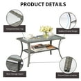 thumbnail image 2 of Ktaxon Outdoor Coffee Table, Patio Ratten Double Layer Table with Tempered Glass Top, Storage Wicker Bistro Table for Patio Outside Balcony Porch Deck - Gray, 2 of 8