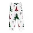 thumbnail image 4 of Xecao Buffalo Plaid Christmas Trees Women's Straight Lounge Pajama Pants: The Epitome of Relaxed Sleepwear, 4 of 9