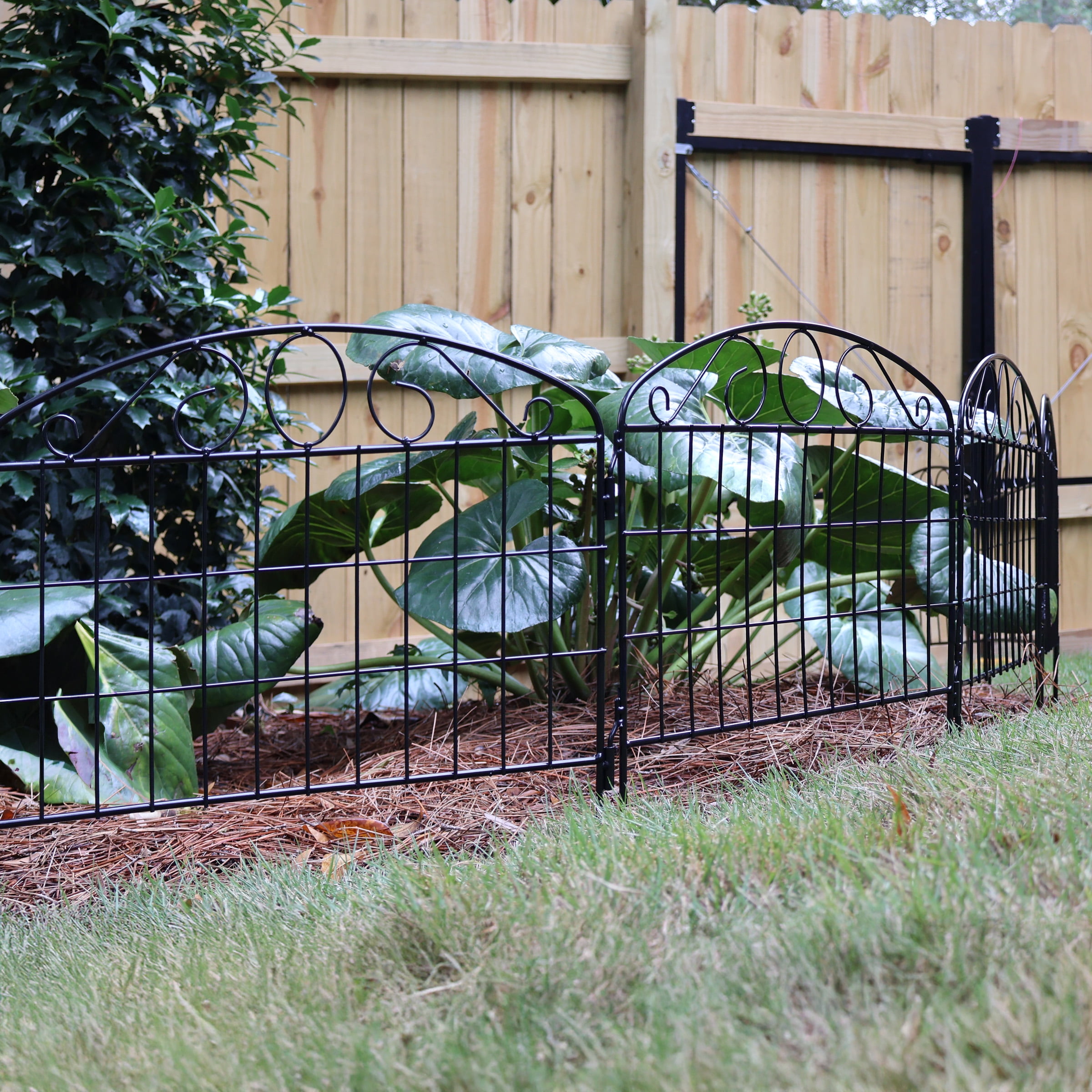 Expert Gardener 19in H x 18in W Black Steel Garden Border with Oval