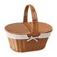 thumbnail image 2 of Cesta de picnic de imitación de ratán, cesta de picnic decorativa, cesta de almacenamiento práctica Estilo A, 2 of 8