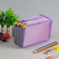 thumbnail image 4 of Pencil Case 4 Compartments Pencil Case Pencil Case 72 Pen Pencil Box Spring Box Spring Pen (Purple), 4 of 7