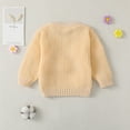 thumbnail image 3 of KIMI BEAR Infant Baby Girls Sweaters 2-3T Baby Girls Pullover Sweaters Flower Long Sleeves Pullover Warm Clothes Beige 18-24 Months, 3 of 7