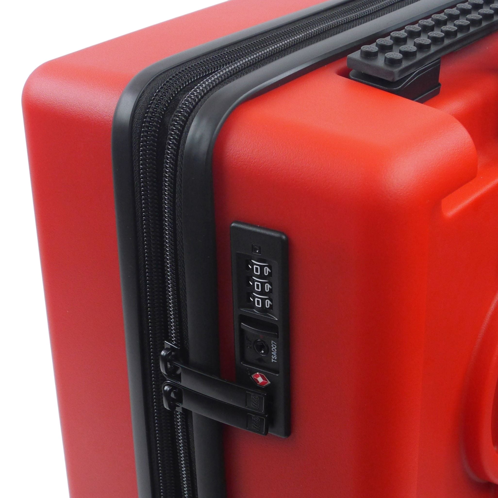 LEGO 22 Inch Rolling Luggage, Signature Trolley Expandable Hardshell Carry On Suitcase with Spinner Wheels, Red