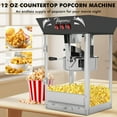 thumbnail image 6 of Nyddle Commercial Popcorn Machine,12 Ounce Kettle Stainless Steel with Tempered Glass,Warming Deck, 850W Countertop Popcorn Popper for Parties, Events, and Home Theater,Black, 6 of 8