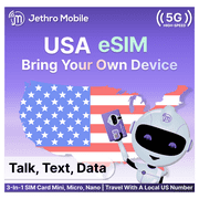 Jethro Mobile Bring Your Own Phone Electronic SIM Kit - Activation Required