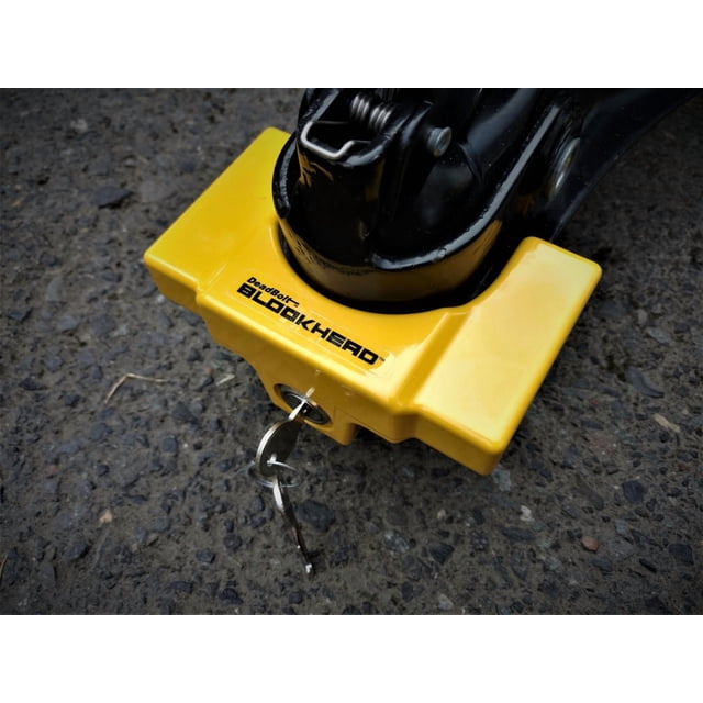 DeadBolt Trailer Coupler Lock TCL3-YL 4-1/2 Inch Lip Width; Yellow; Powder Coated Finish; Aluminum
