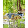 thumbnail image 4 of Outdoor Tablecloth with Umbrella Hole and Zipper Sunflower Rectangle Outdoor Tablecloths 60x120 Waterproof Outside Table Cloths Floral Patio Table Cloth Cover for Outdoor Tables Picnic BBQS Garden, 4 of 5