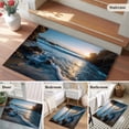 thumbnail image 5 of Rectangle Area Rugs 2 x 3 Ft, Beach Reef Non-Slip Residential Carpet, Shiny Sunset Ocean Waves Natural Seaside Indoor Crawling Mats Runner Rugs for Living Room/Dining Room/Bedroom, 5 of 8