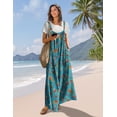 thumbnail image 5 of Monos YESNO casual de pierna ancha con estampado floral bohemio para mujer, algodón, 5 of 5
