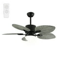 thumbnail image 4 of Uforic 44 Inch Tropical Coastal Ceiling Fans with Lights and Remote Control, 5 Palm Leaf Blades for Living Room,Bedroom - Gray, 4 of 10