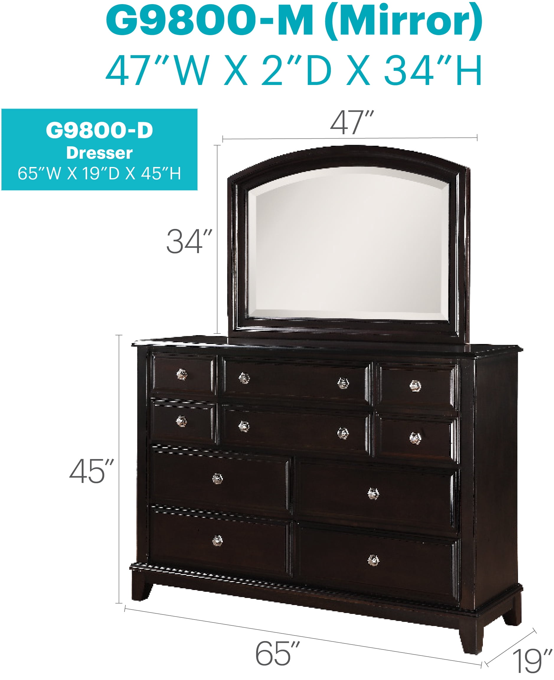 Glory Furniture Hammond G5425-D Dresser , Cappuccino