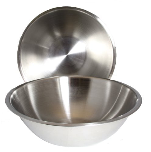 SET OF 2-7 3/4 Inch Wide Stainless Steel Flat Rim Flat Base Mixing Bowl 