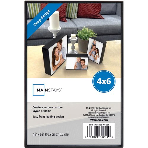 Mainstays 4x6 Deep Format Frame, Black