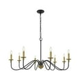 thumbnail image 7 of Indoor Modern Home Decorative Bright Ceiling Rohan 8 Light Matte Black and Brass Pendant, 7 of 7