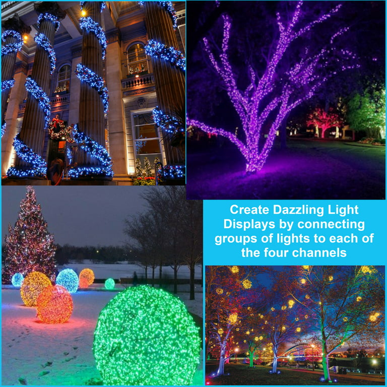 4 Channel Light Controller for Holiday Lights, Christmas Lights, Outdoor  Decorations. Create Dazzling Light Displays with Multiple Functions,  Chasing, Twinkle, Shooting Star, Stacking, Sparkle etc. 