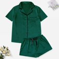 thumbnail image 5 of Conjunto de pijama de seda de gran tamaño para mujer, ropa de casa informal sexy de verano, fina, 5 of 5
