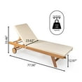 thumbnail image 3 of Mallorca 77.17"x24.61" Modern Classic Adjustable Acacia Wood Chaise Outdoor Lounge Chair with Cushion & Wheels, Light Beige/Natural, 3 of 9