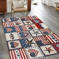 thumbnail image 3 of Independence Day Washable Area Rug 2.7 x 5 ft Retro Red Blue Stars Stripes Star Love Plaid, Soft Non Slip Rugs Stain Repellent Indoor Felt Carpet for Living Dining Room Bedroom Home Office, 3 of 9