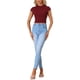thumbnail image 2 of INSPIRAR CHIC Camisetas Básicas de Cuello Redondo para Mujeres con Mangas Cortas Sólidas Rojas XL, 2 of 6