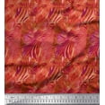 thumbnail image 1 of Soimoi Orange Rayon Crepe Fabric Leopard & Wild Animal Skin Print Fabric by The Yard 46 Inch Wide, 1 of 3