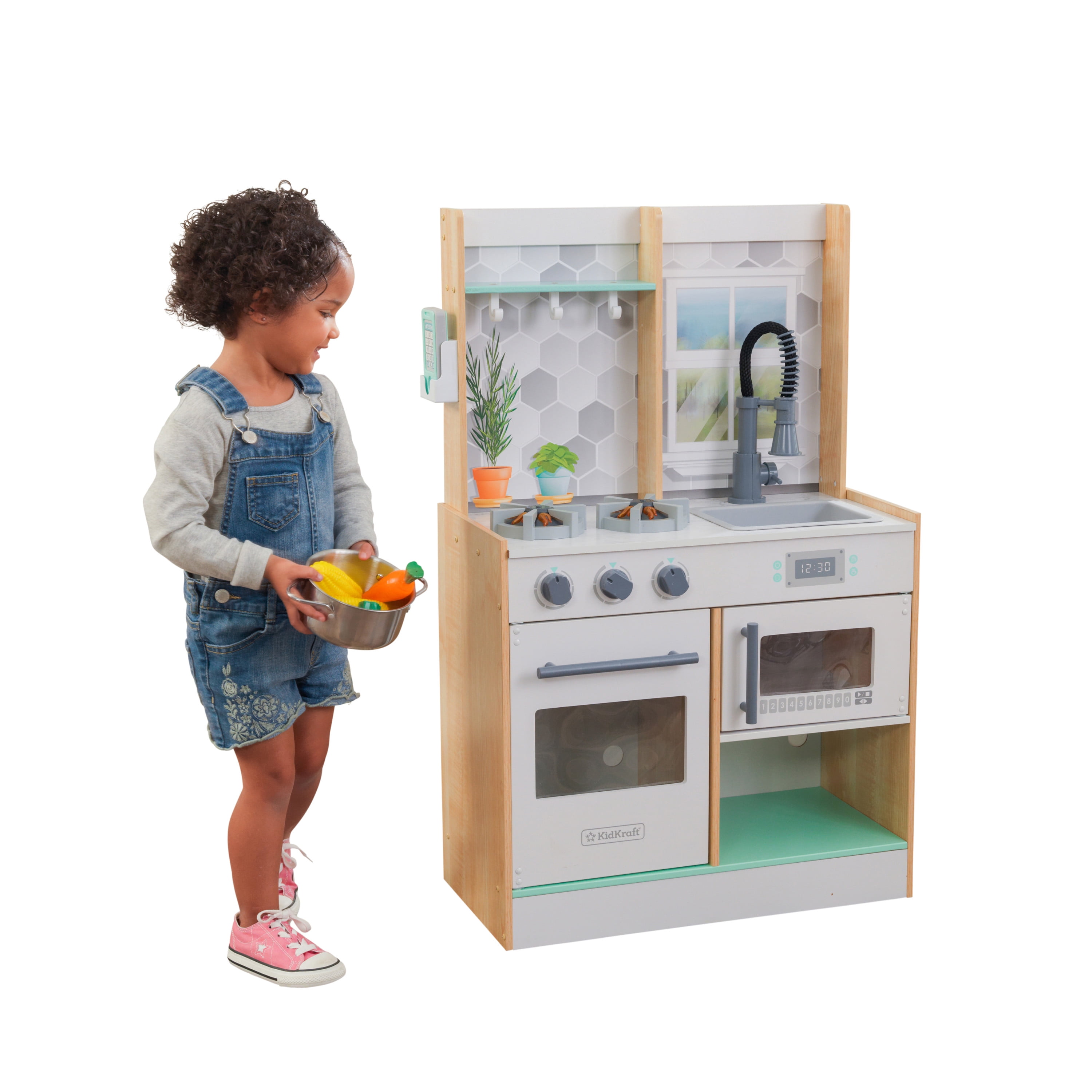 Mini Kitchen Lot Playset Stove Sink Accessories Child Pretend Play 