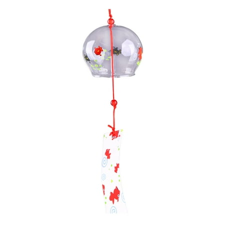 

huoge Japanese Wind Chimes Romantic Flower Small Wind Bells Christmas Decoration Handmade Glass Japanese Style Pendant for Birthday Gift Home Decors