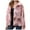 Red, variant on Fesfesfes Women Flannel Coat Long Sleeve Tie-Dye Pocket Zipper Lapel Sweatshirt Plush Fleece Jacket On Sale