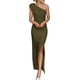thumbnail image 1 of Vestido PRETTYGARDEN Maxi con Un Hombro, Sin Mangas y Fruncido - Talla L, 1 of 8