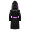 thumbnail image 2 of Raenseen Garçons Enfants Robe de Boxe à Manches Longues Uniforme Kick Boxe Art Martial Muay Thaï Entraînement à Capuche Noir&Rose Vif 16, 2 of 5