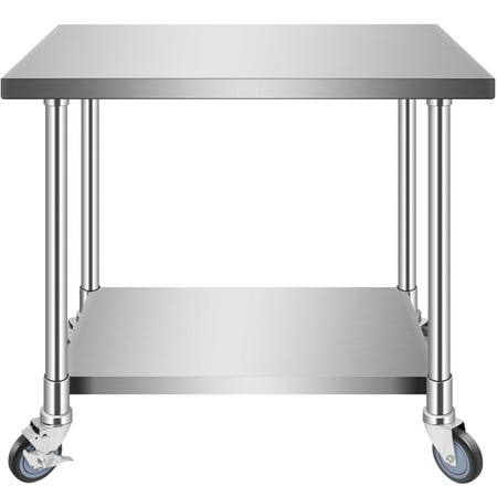

Stainless Steel Commercial Kitchen Prep & Work Table Heavy Duty Kitchen Work Table 36 L*24 W*36 H Outdoor Food Table