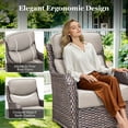 thumbnail image 4 of Planntonneo 2-Pack Patio Wicker Swivel Glider Chairs with 6-Inch Cushions, Brown/Beige, 4 of 9