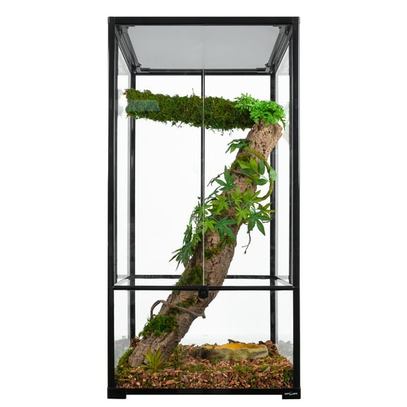 REPTIZOO Full Tempered Glass Reptile Terrarium, Bio Deep Hybrid 24Lx24Wx48H; Easy Assembly