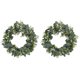 thumbnail image 1 of 2x corona de boj de imitación, corona de hojas verdes artificiales de 12,9 pulgadas, Compatible con puerta delantera, colgante, ventana de pared P, 1 of 5
