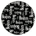 thumbnail image 2 of The Furniture King Bar Stool Black Metal with a Music Themed Decal (Beatles Black White - Black), 2 of 2