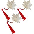 thumbnail image 3 of Hollow Bookmark Metal Leaf Shape Chinese Style Golden For Gifting Book Organization 3Pcs, 3 of 4