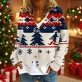 thumbnail image 2 of SuTry Womens Plush Christmas Print Cardigan Fall Winter Soft Long Sleeve Button Front Casual Fashion Festive Outerwear Womens Christmas Top Gifts(Blue,M), 2 of 5