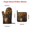 thumbnail image 2 of Pofeuu Rustic Sunflower Bouquet Print Oven Mitts and Pot Holders 4 pcs Set,High Heat Resistant 500 Degree Extra Thicken Long Kitchen Cotton Oven Glove for Cooking, 2 of 6