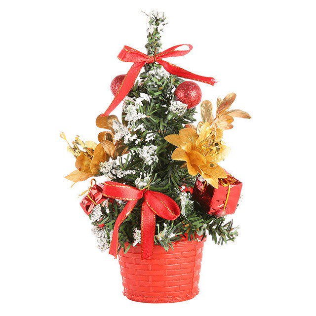 Adornos Navideños Artificiales En Miniatura para El Hogar - Juego de 1 Árbol de Simulación