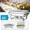 thumbnail image 4 of EVGTTI Chafing Dish Buffet Set, 8Qt 4 Pack Stainless Steel Rectangular Catering Warmer Set with Water Pan for Parties, Events, Wedding, Camping, Dinner, 4 of 7