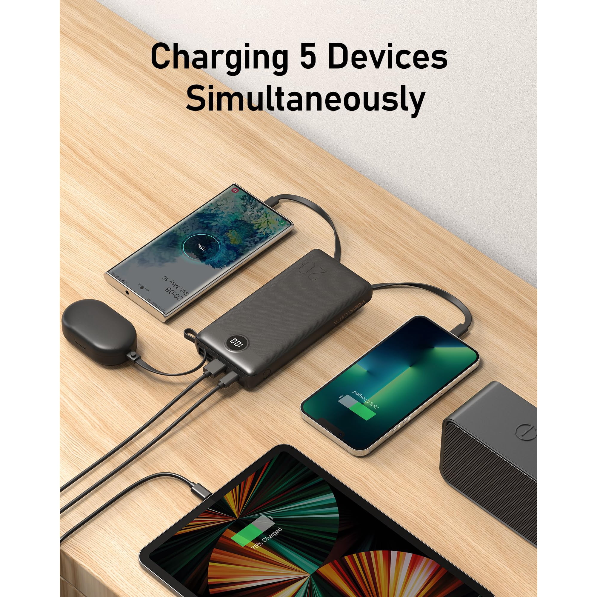 Baseus Batterie Externe Agsafe, Power Bank Agnétique Sans Fil 6000Ah